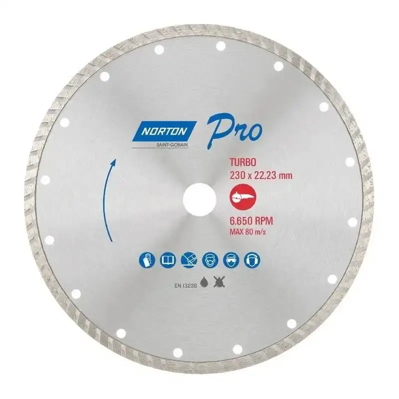 Disco de Corte Diamantado 9 POL 230 x 22.23 MM Pro Turbo 70184645811 NORTON — fotografia de referência