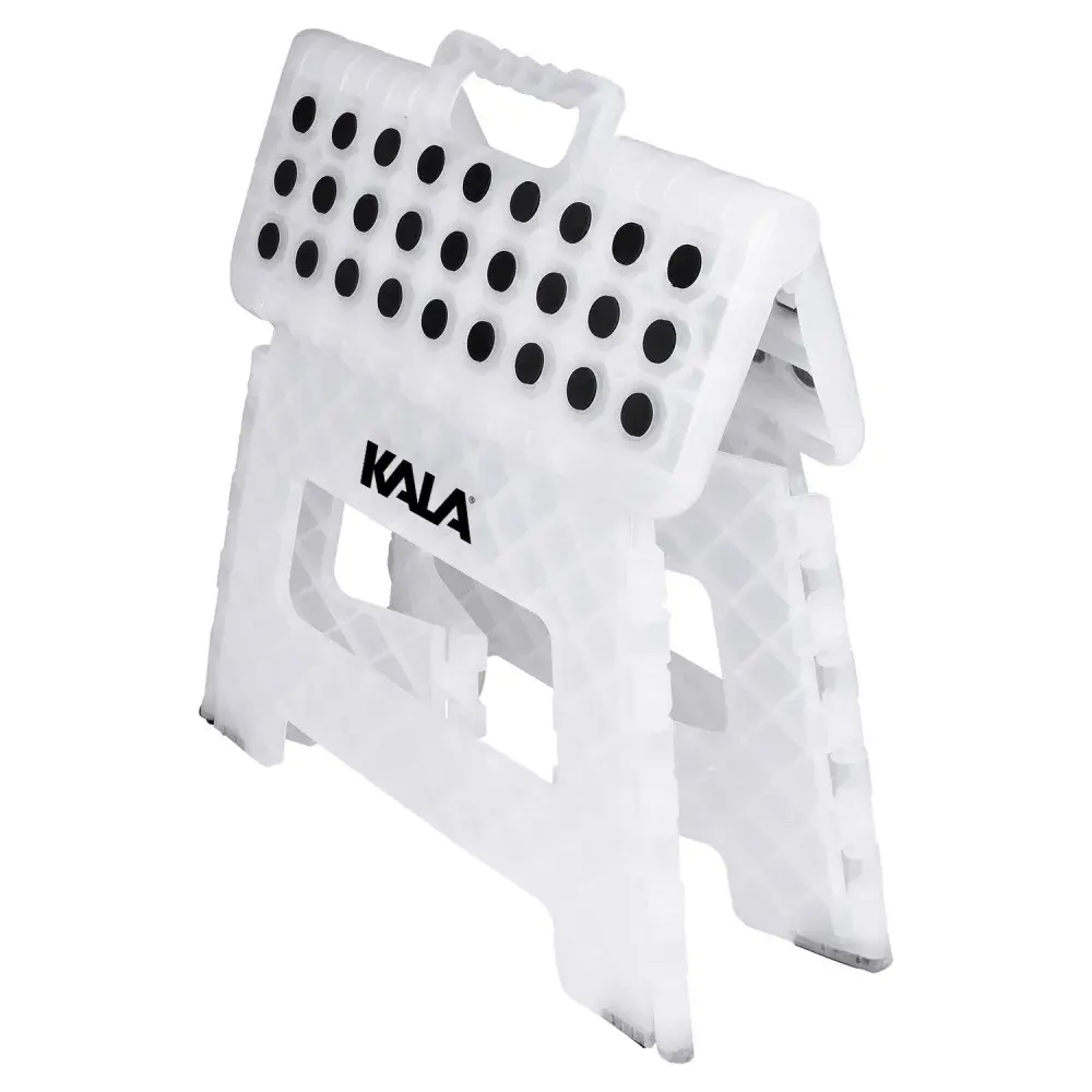 Banqueta plástica dobrável branca pp 150KG Kala — fotografia 4