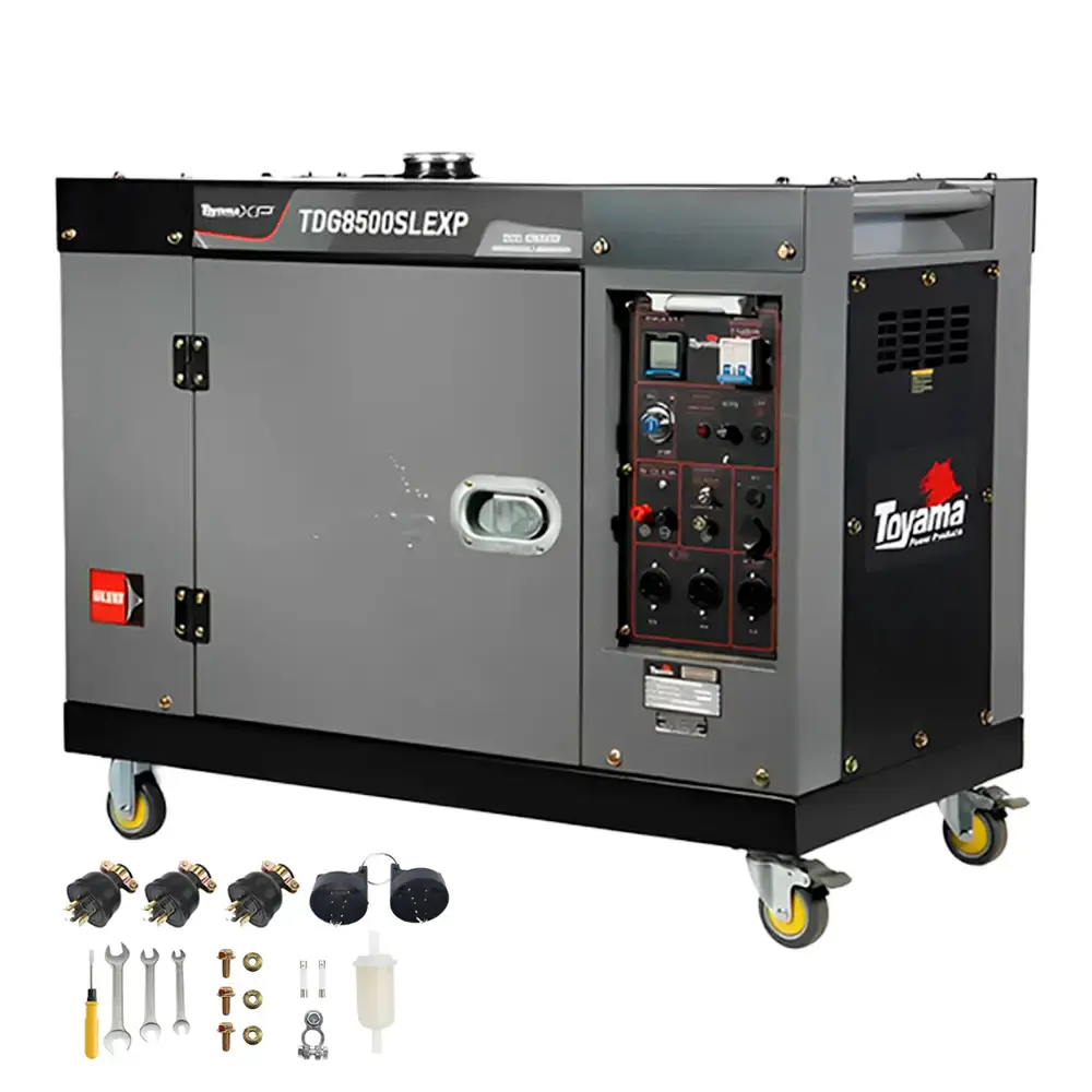 Gerador á Diesel 7 KVA Mono Bivolt Silencioso com Partida Elétrica 251-074 TOYAMA — fotografia de referência