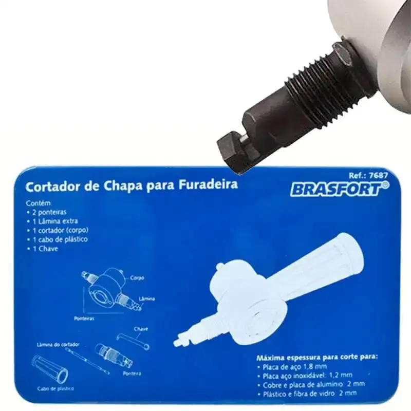 Cortador de chapa de aço para furadeira 7687 Brasfort — fotografia 4