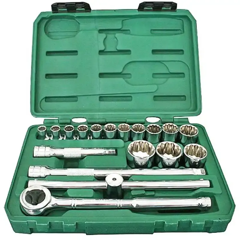 Jogo de Soquete 1/2 POL de 10 à 32 MM com 18 peças SATA + Kit Chave Fixa 6 à 17 MM EDA — fotografia 5