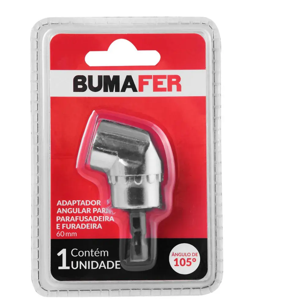 Adaptador angular para furadeira 1/4 60MM Bumafer