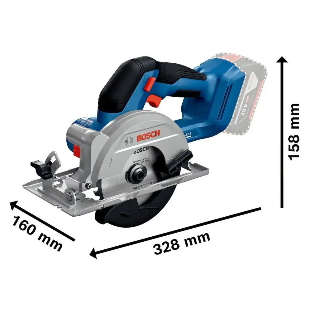 Serra circular 5.1/2 POL 18V brushless GKS 18V-51 sem bateria e carregador Bosch — fotografia 2