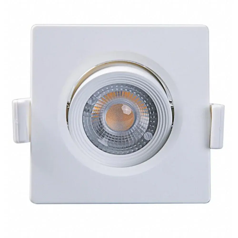 Spot led embutir quadrado MR11 3W 3000K bivolt Taschibra — fotografia de referência