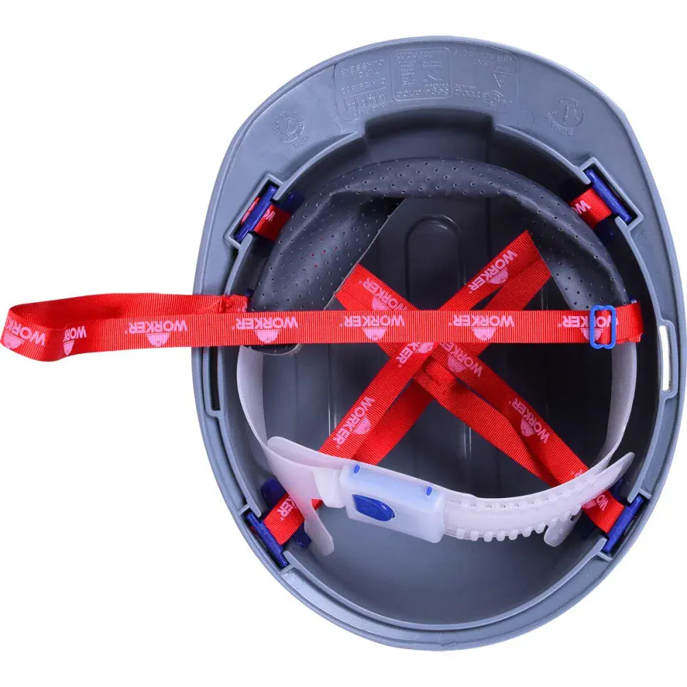 Capacete de proteção industrial cinza max Worker — fotografia 4