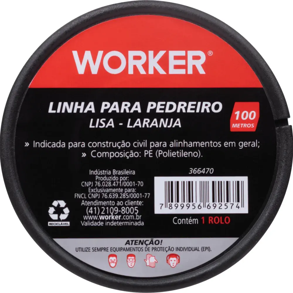 Linha pedreiro laranja lisa 100M Worker — fotografia 5