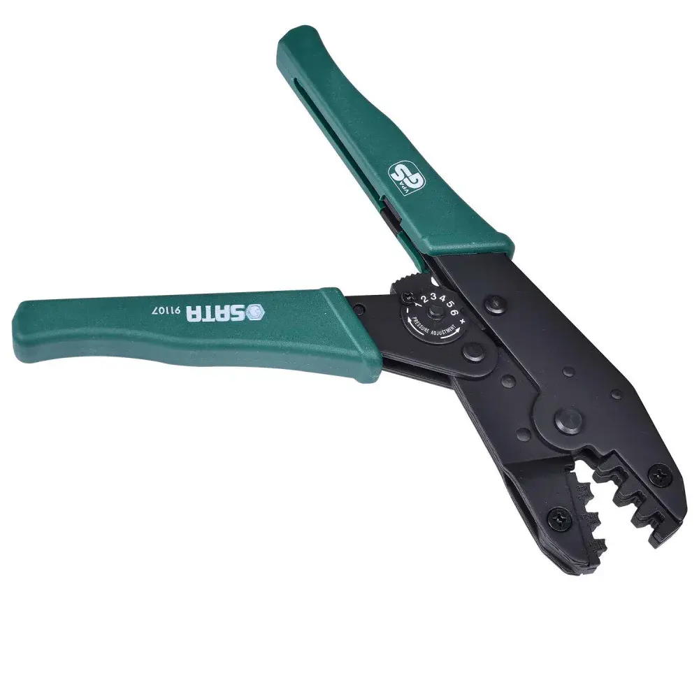 Alicate de crimpar com catraca 0,5 a 6MM ST91107ST Sata — fotografia 4