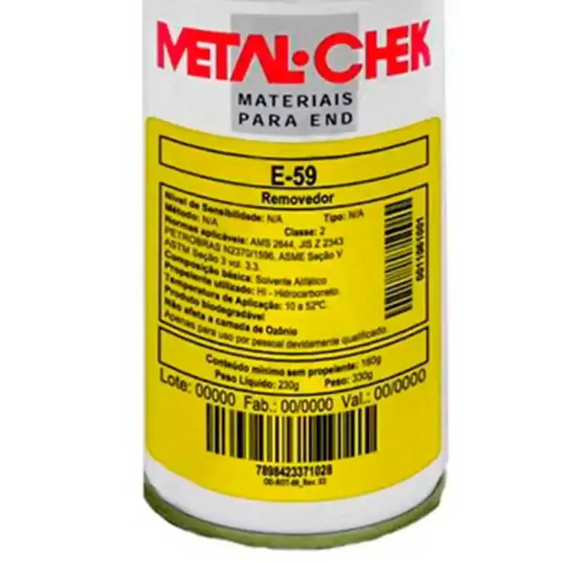 Óleo removedor de trincas E-59 spray aerosol 230 GR Metal-chek — fotografia 3