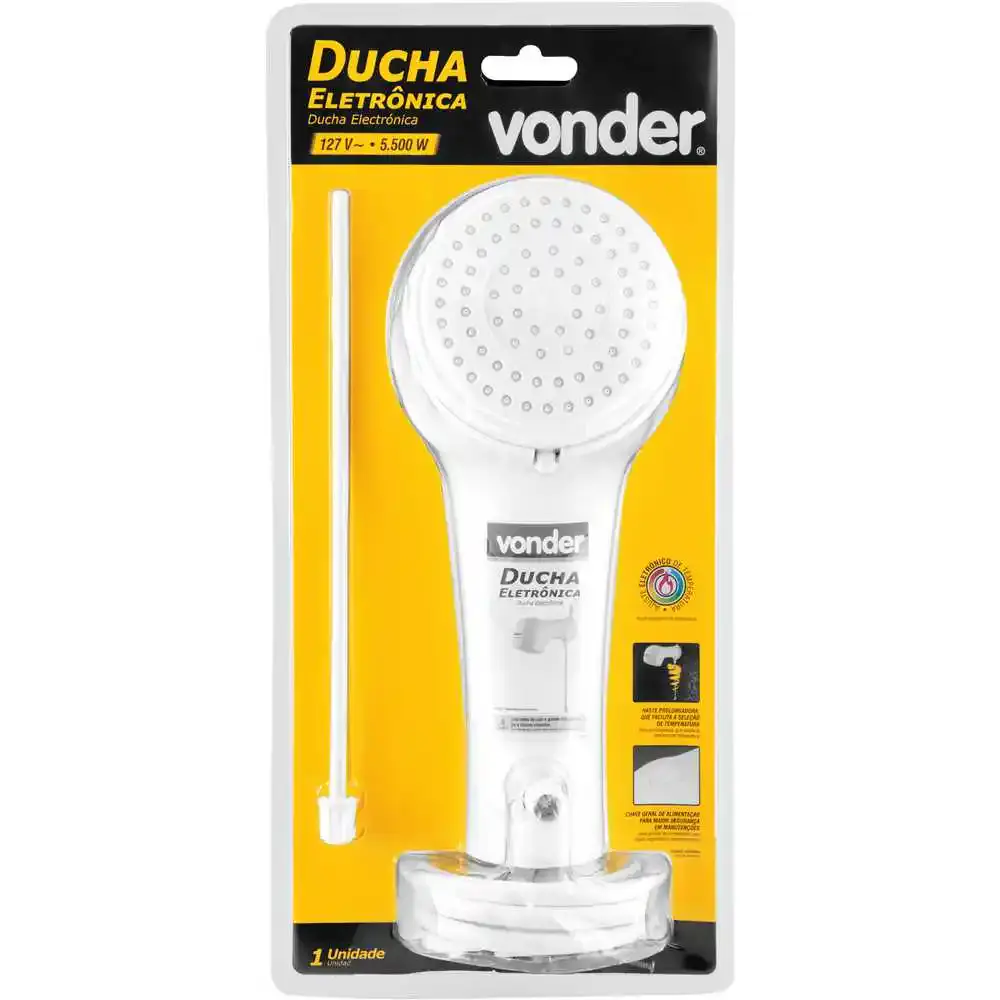 Ducha eletrônica 5500W 127V branca Vonder — fotografia 2