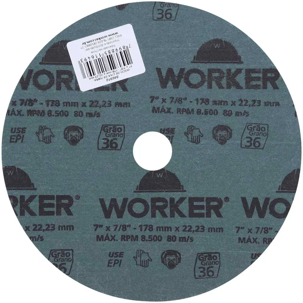 Disco de lixa hookit 338U com 6 furos G80 152MM 3M Worker — fotografia 2