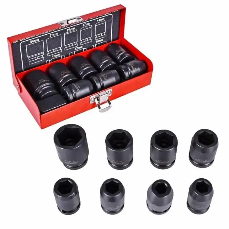 Jogo de soquetes de impacto 1/2 POL longos com 8 peças R63003108 Gedore RED — fotografia de referência
