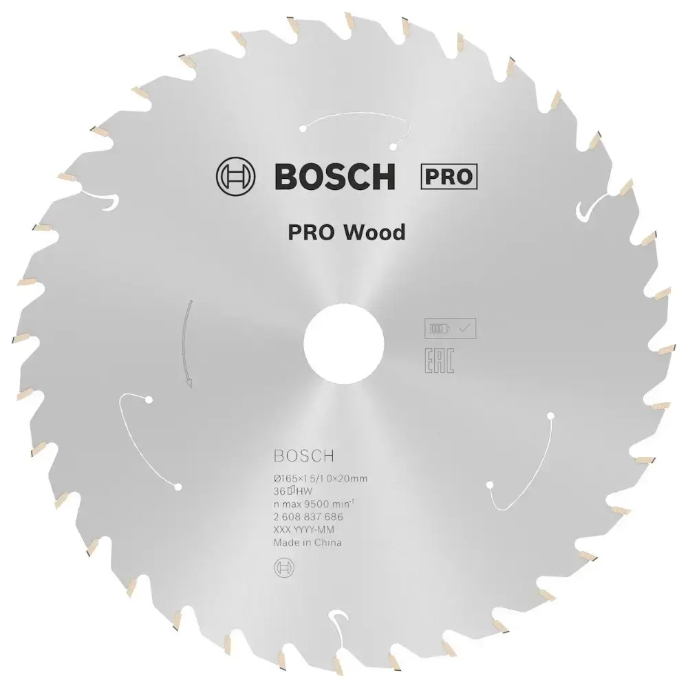 Disco de Corte STD For Wood 165 x 20 MM 36 Dentes BOSCH — fotografia de referência