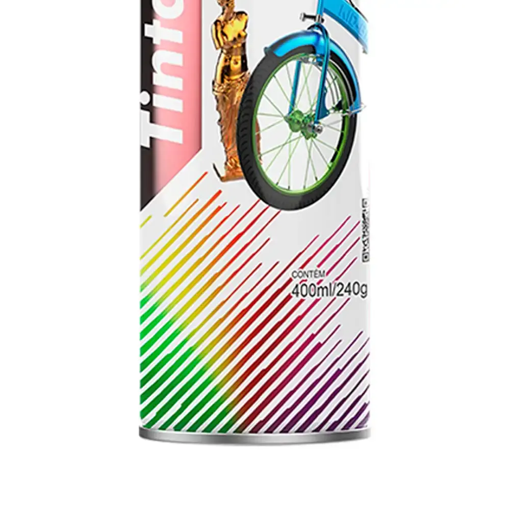 Tinta spray 400ML metálica alumínio AE01000099 mundial prime — fotografia 4
