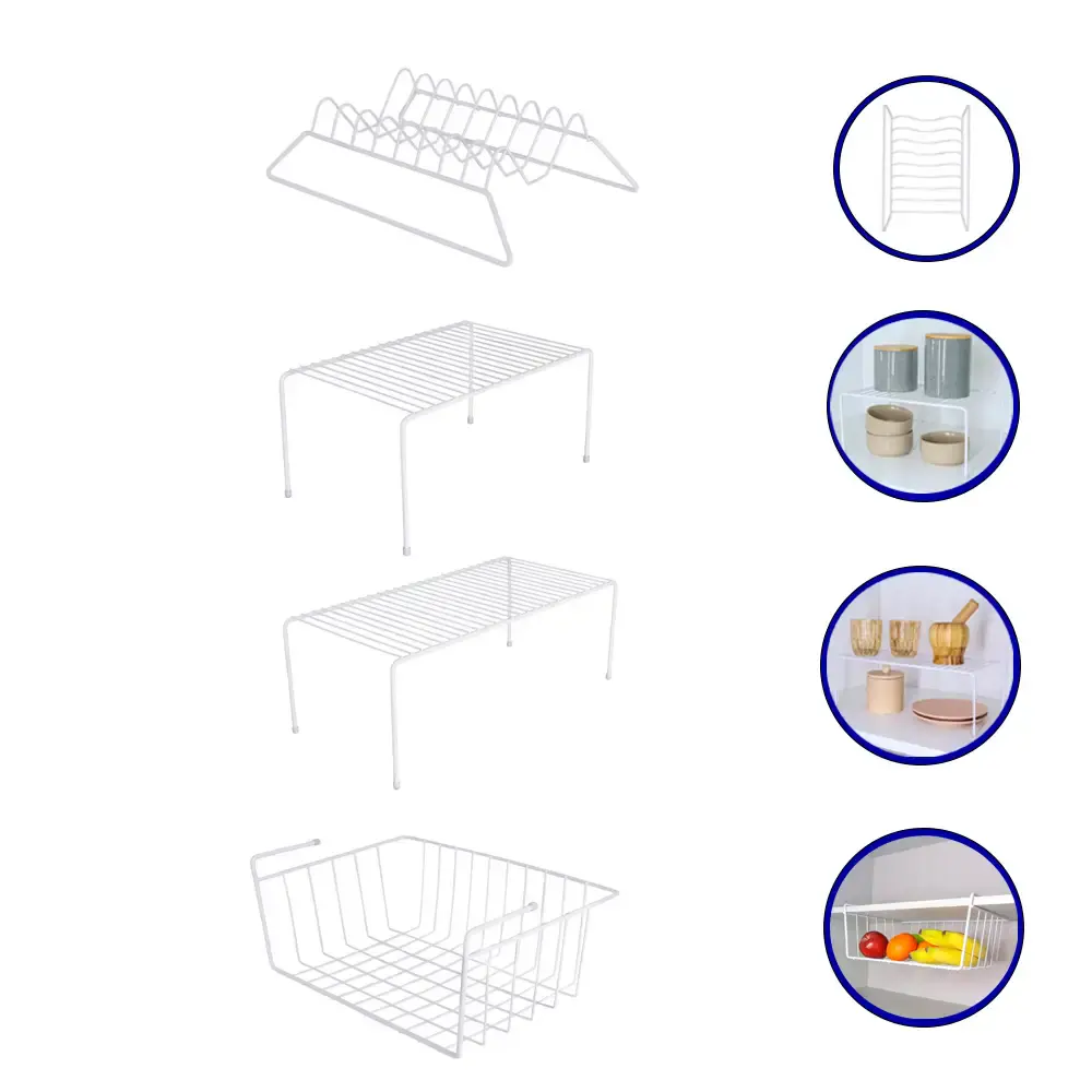 Kit Organizador Branco Viena com 4 peças BEL — fotografia de referência