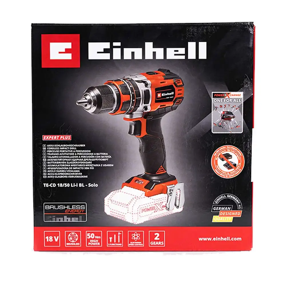 Parafusadeira furadeira bateria 18V 1/2 POL com impacto brushless te-cd 18/50 li-i sem bateria 45139 Einhell — fotografia 5