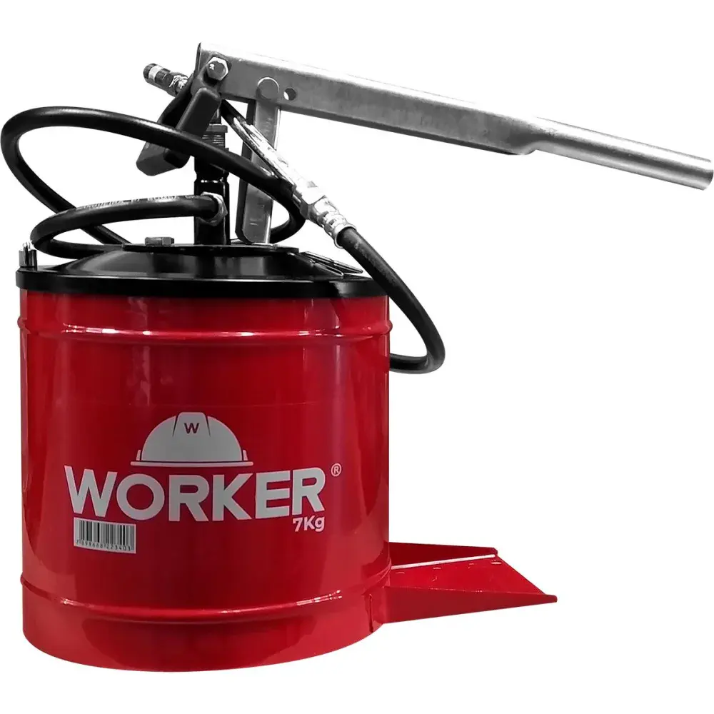 Bomba para graxa balde com bico acoplador 7KG Worker — fotografia de referência