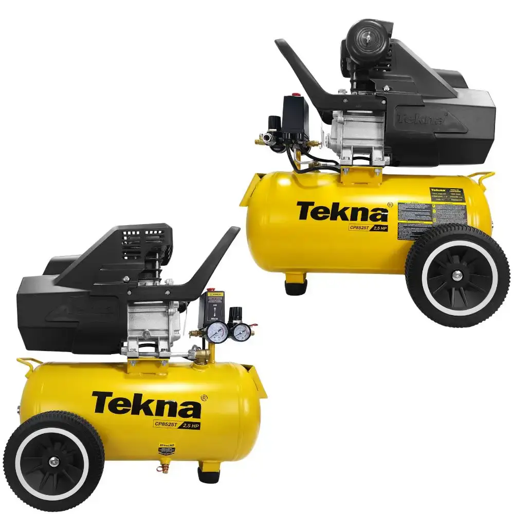Compressor de ar 2,5HP 8 pés 22L lubrificado CP8525T com kit Tekna 220 V — fotografia 6