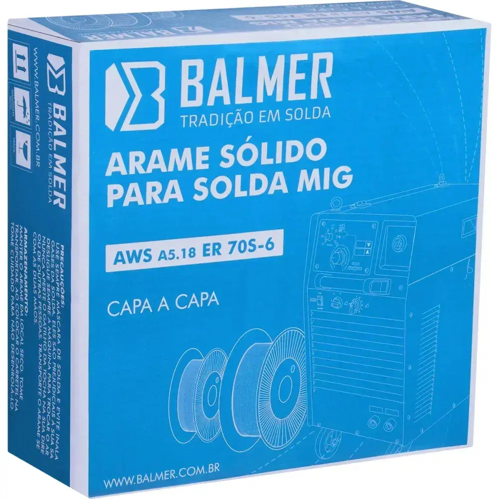 Arame para solda mig capa-capa 0,8MM 15KG Balmer — fotografia 10