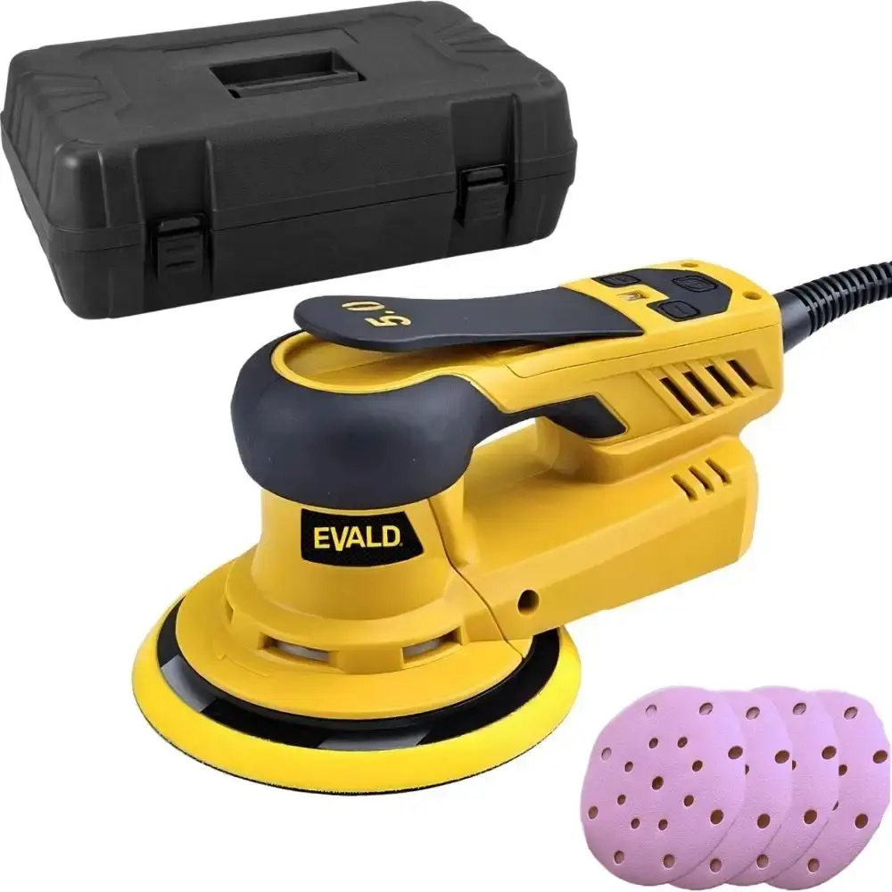 Lixadeira roto orbital 6 POL brushless 350W com maleta e kit de lixas ELO-350 Evald 220 V — fotografia de referência