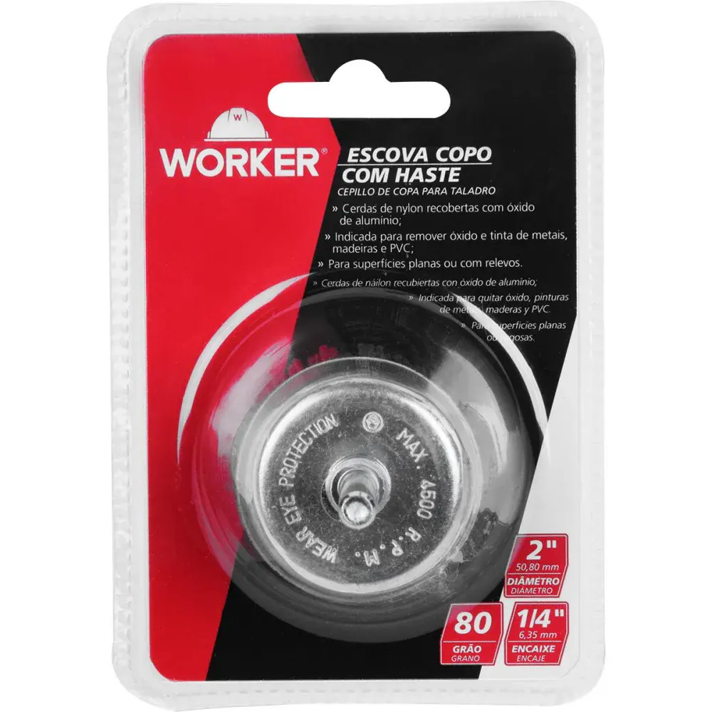 Escova copo nylon 2 com haste Worker — fotografia 5