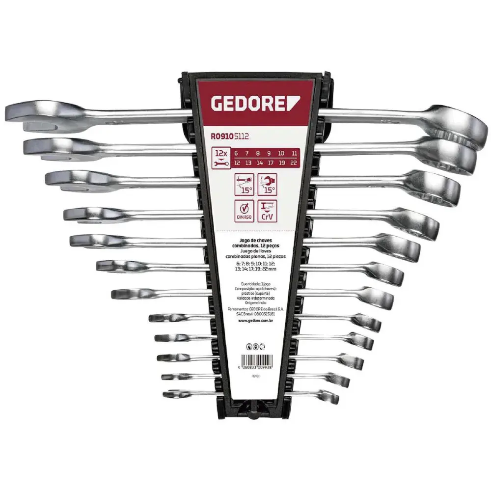 Jogo de chave combinada 6 a 22MM 12PÇS Gedore red