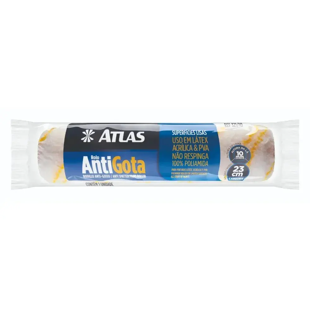 Rolo de lã anti gotas para pintura 23CM Atlas — fotografia 2