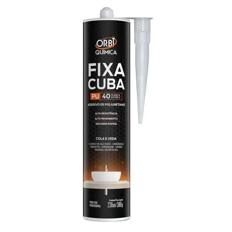 Cola adesiva fixa cuba para granito. mármore. pedra. cerâmica e vidro 230 ML 380 GR Orbi química