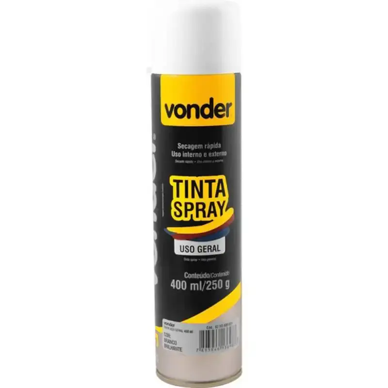 Tinta em spray 400 ML 250 GR branco brilhante Vonder — fotografia de referência