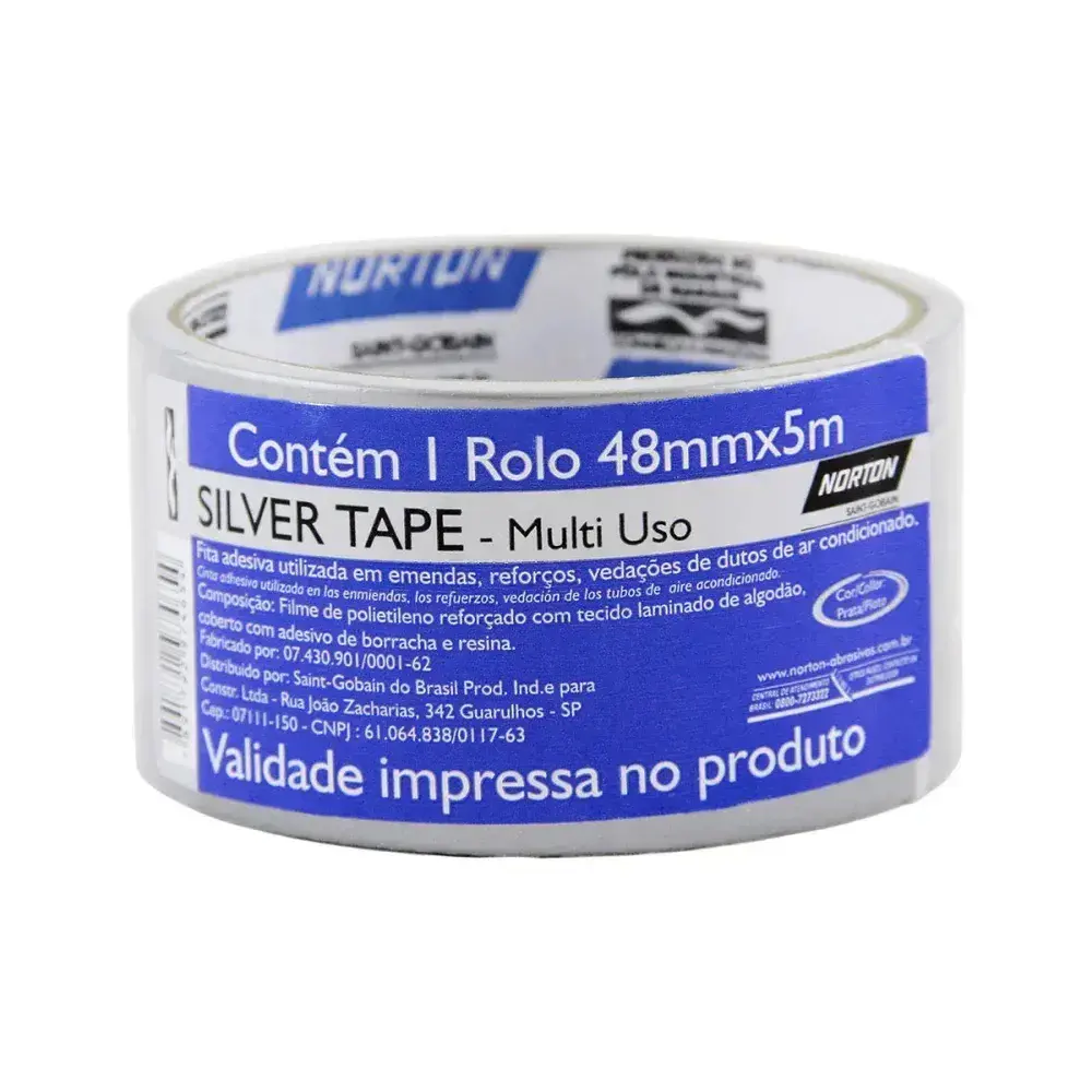Fita silver tape prata 48MMX05M Norton — fotografia 3