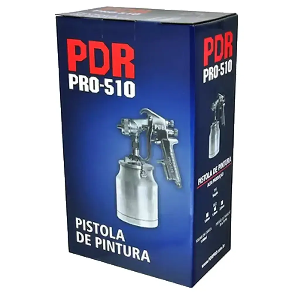 Pistola de Pintura Sucção 1.6mm Com Regulador Pro-510r PDR by LDR2 — fotografia 5