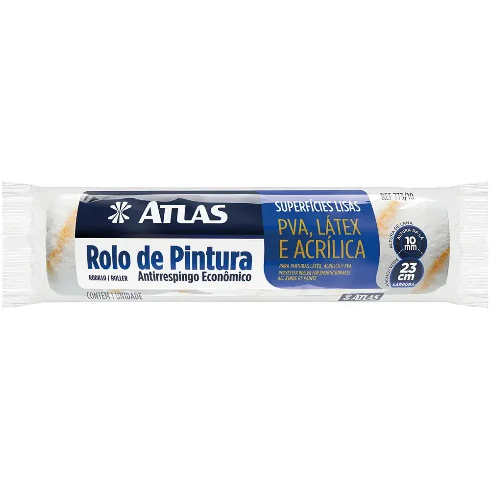 Rolo para pintura anti respingo econômico 23CM 773/10 Atlas — fotografia 2
