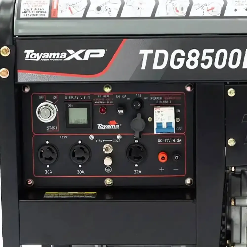 Gerador de energia à diesel 7,0 KVA bivolt partida elétrica TDG8500EBXP Toyama — fotografia 4
