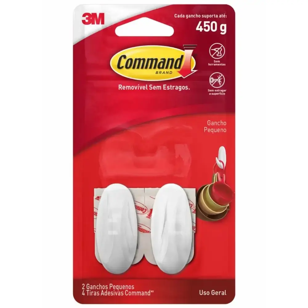 Gancho adesivo designer command pequeno com 2 unidades 3M — fotografia 6