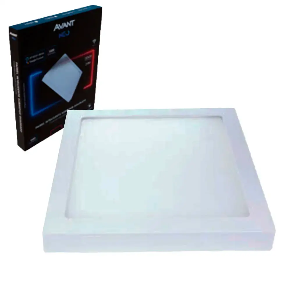 Painel plafon led NEO inteligente wi fi quadrado sobrepor BR6500K 24W bilvot Avant