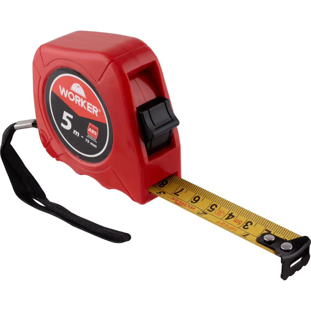 Trena métrica de plástico 5M x 19MM abs antirreflexo da Worker — fotografia 5