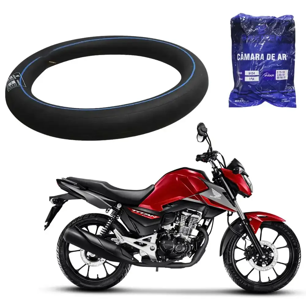 Câmara de ar pneu aro 18 moto CG titan FAN com 3 unidades 8454 Bremen — fotografia 5