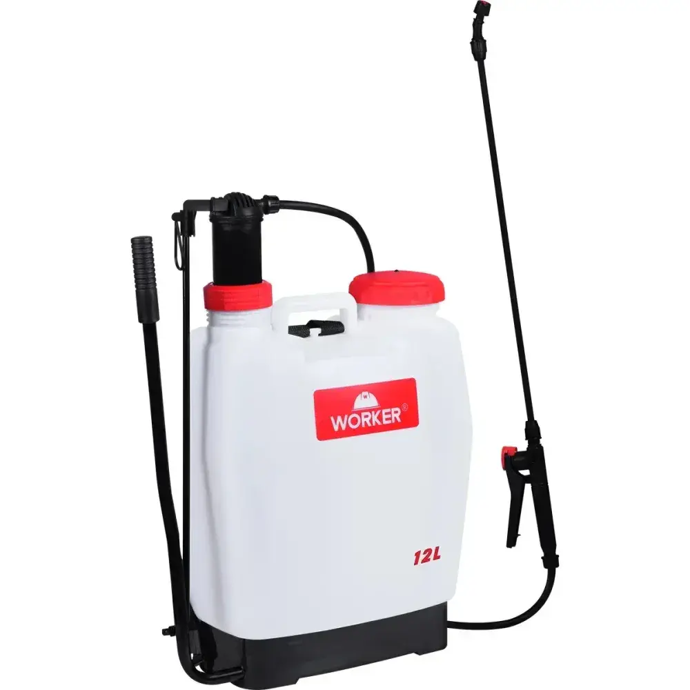 Pulverizador costal manual de plástico branco 12L Worker — fotografia 7