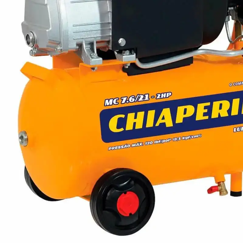 Compressor motocompressor de ar 2 HP 21 litros 7,6 PÉS MC 7.6/21 Chiaperini + kit de acessórios 110 V — fotografia 4