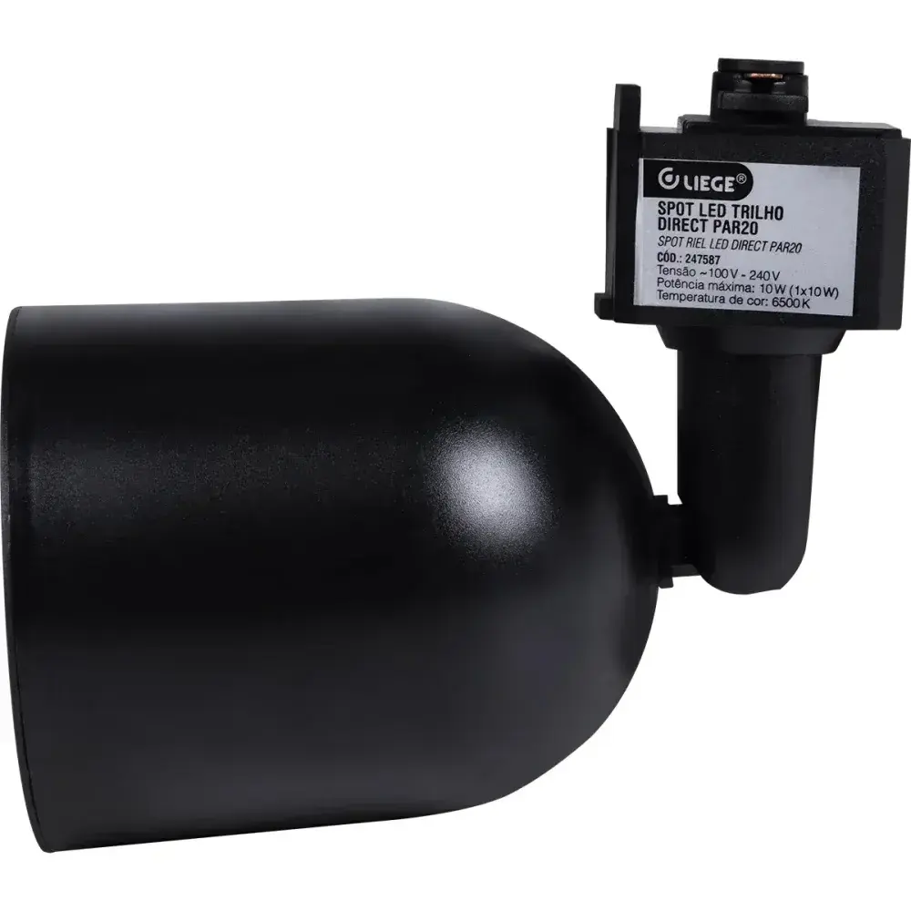 Spot led para trilho 10W 750LM 6500K biv preto Liege — fotografia 6
