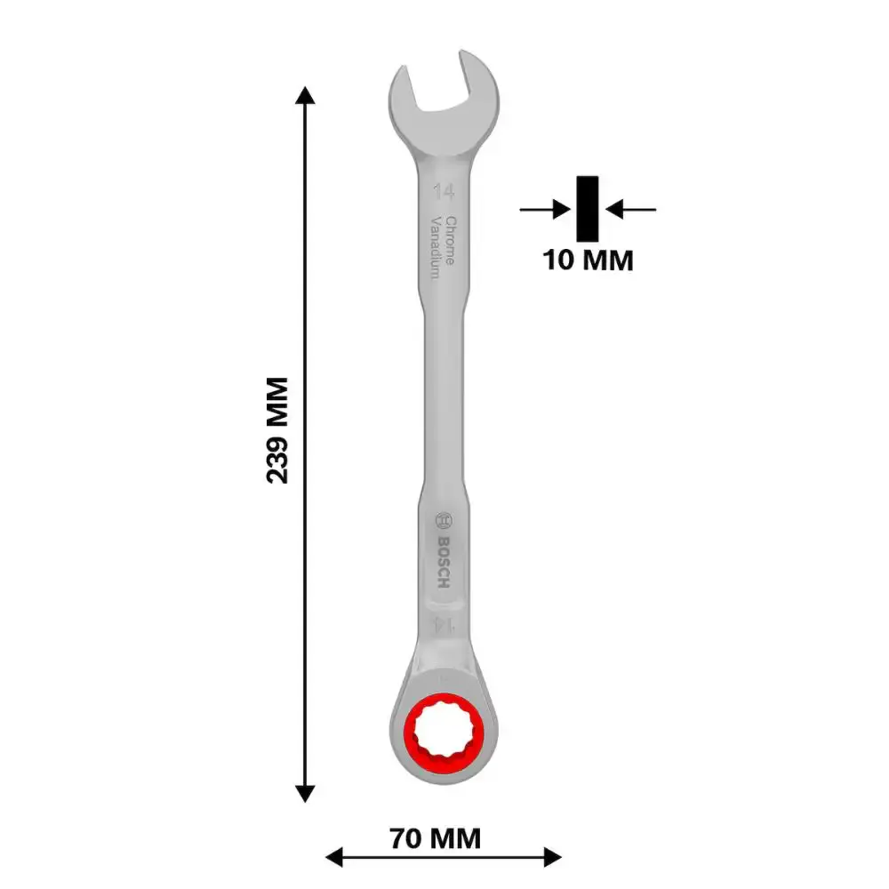 Chave catraca combinada 14MM bosch Bosch Ferramentas Manuais — fotografia 4