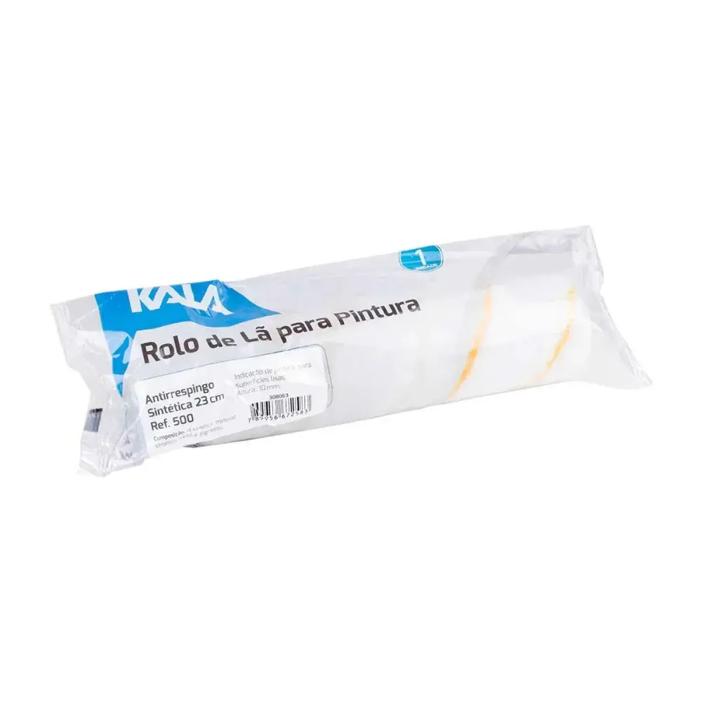 Rolo para pintura lã antirespingo sem suporte 23CM Kala — fotografia 7