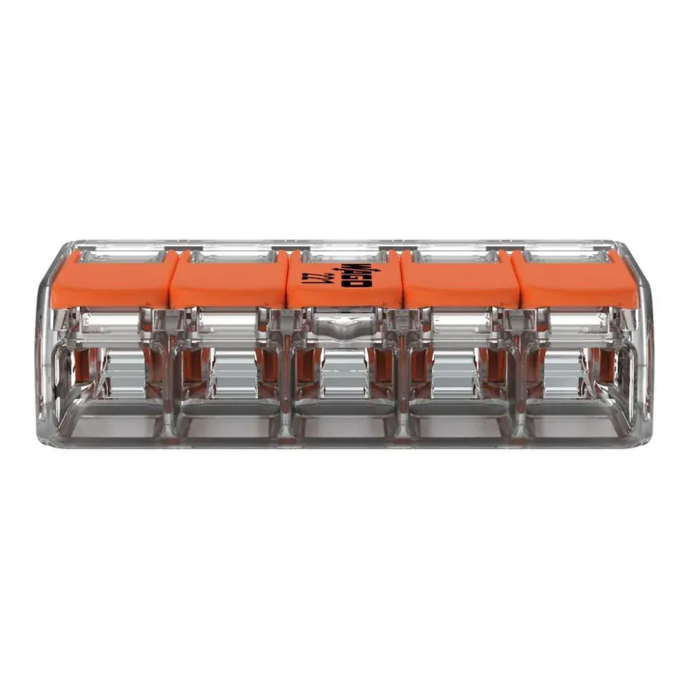 Conector de emenda cx 221 c/ 5 derivações fios 4MM 25 pçs Wago — fotografia 3