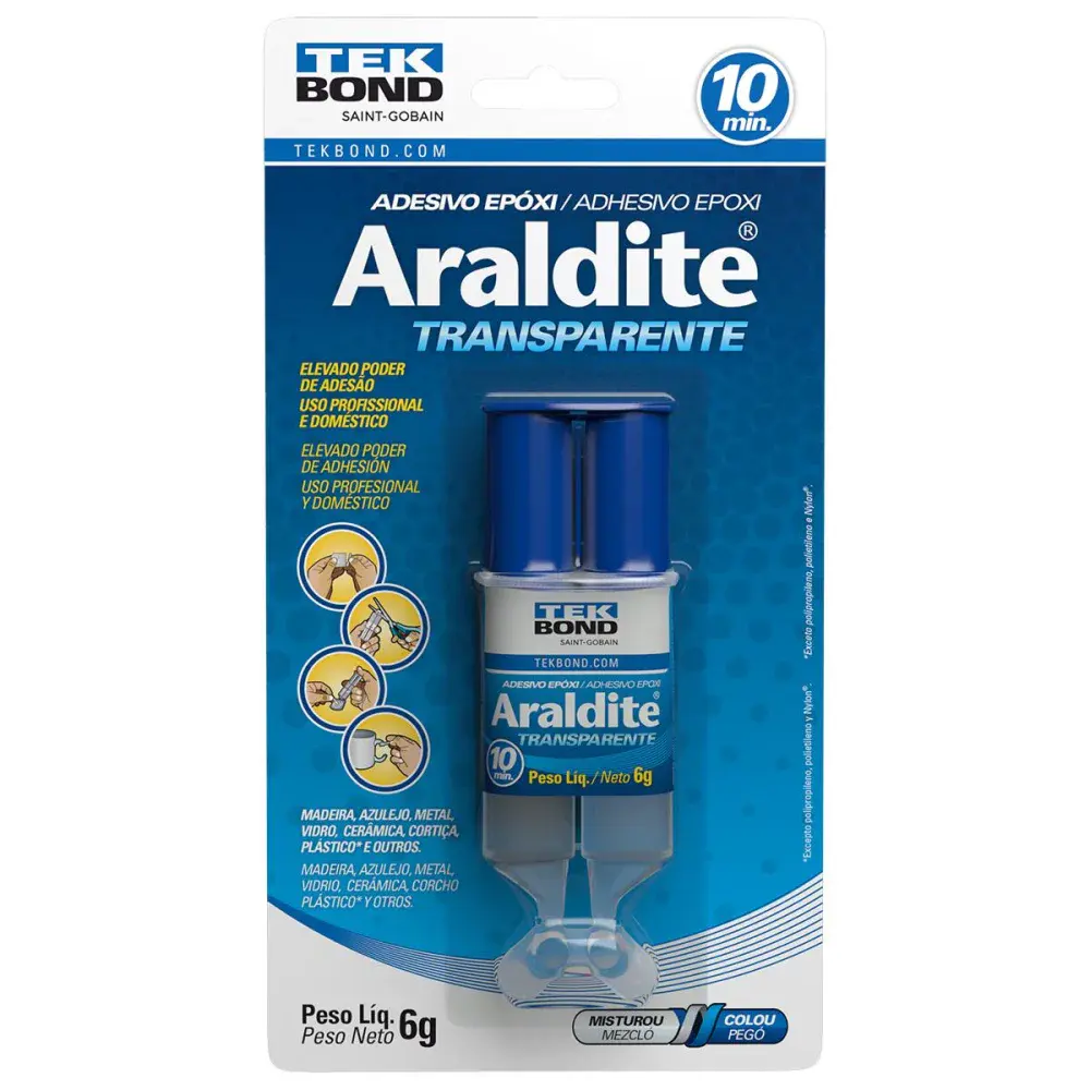 Adesivo multiuso Araldite transparente 6G tekbond