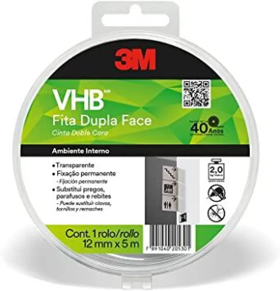 Fita dupla face permanente 12MMX5M 4910 3M