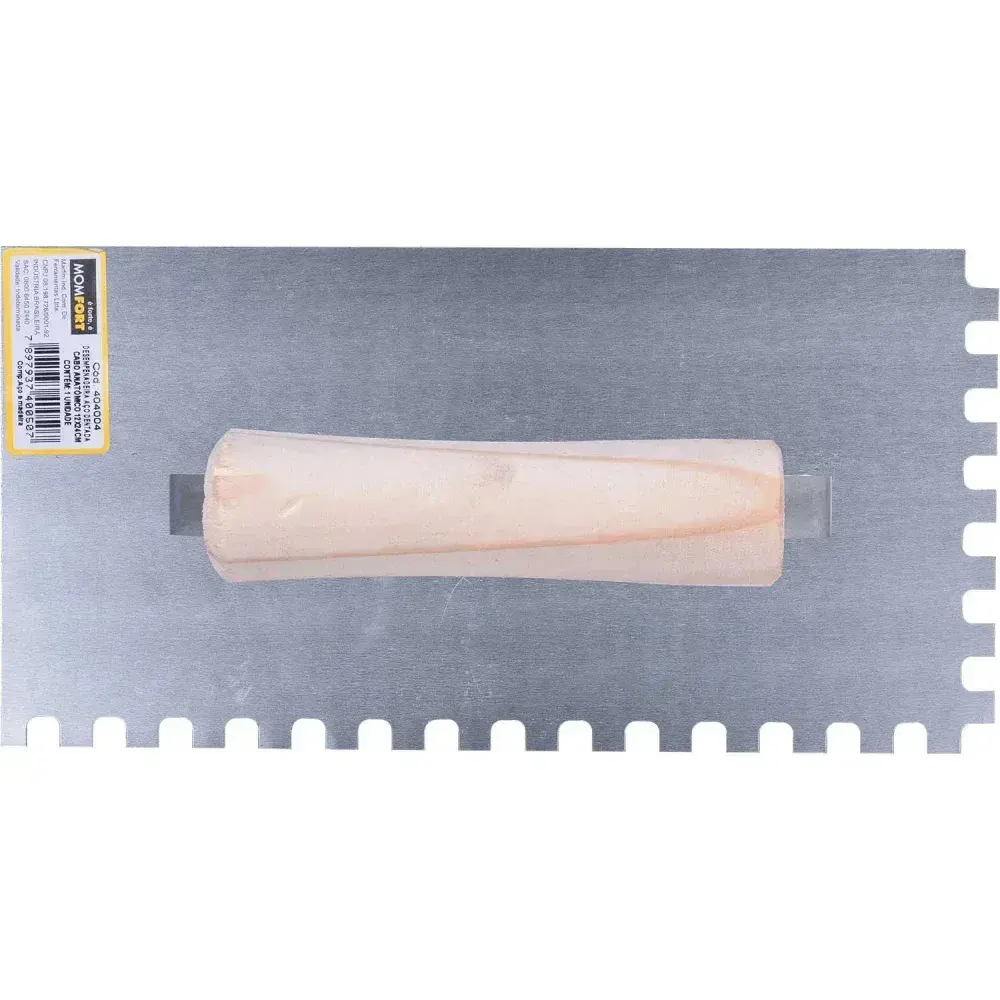 Desempenadeira de aço dentada 12×24 cm 404004 Momfort — fotografia 9