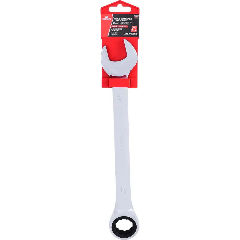 Chave combinada com catraca cromo vanádio 27MM Worker — fotografia 6