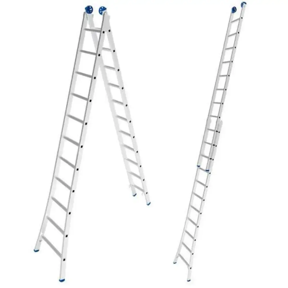 Escada de Alumínio Extensiva 2 x 11 Degraus 3,37 x 5,61 Metros EVALD Evald MAX