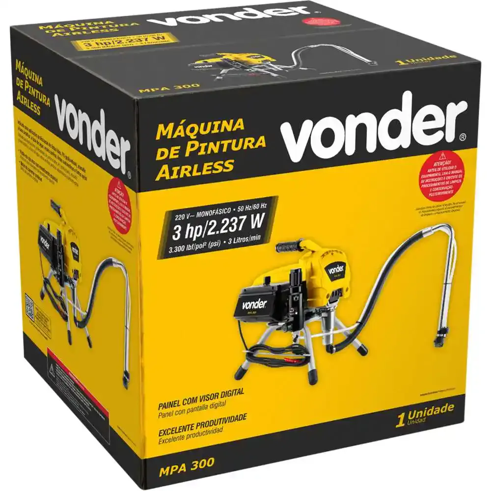 Maquina de pintura airless MPA300 3 HP 220V vonder 220 V Vonder Cross — fotografia 4