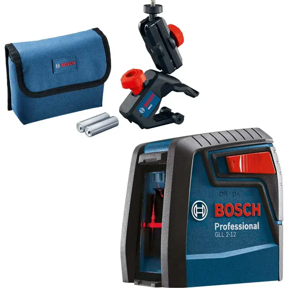 Nível a laser gll 2-12 1/4 12M vermelho com suporte Bosch — fotografia 5
