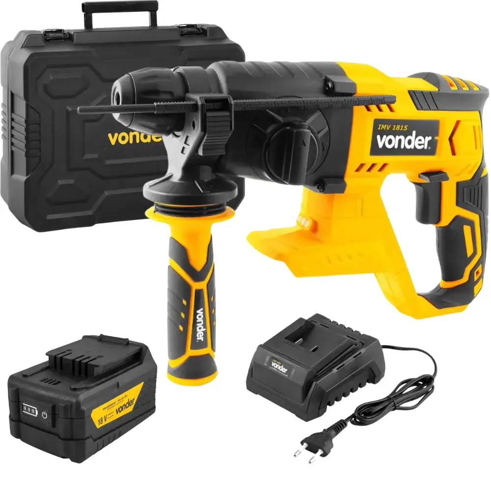 Martelete perfurador rompedor 18V 2,23KG 1,8J com bateria intercambiável e carregador bivolt Vonder — fotografia de referência